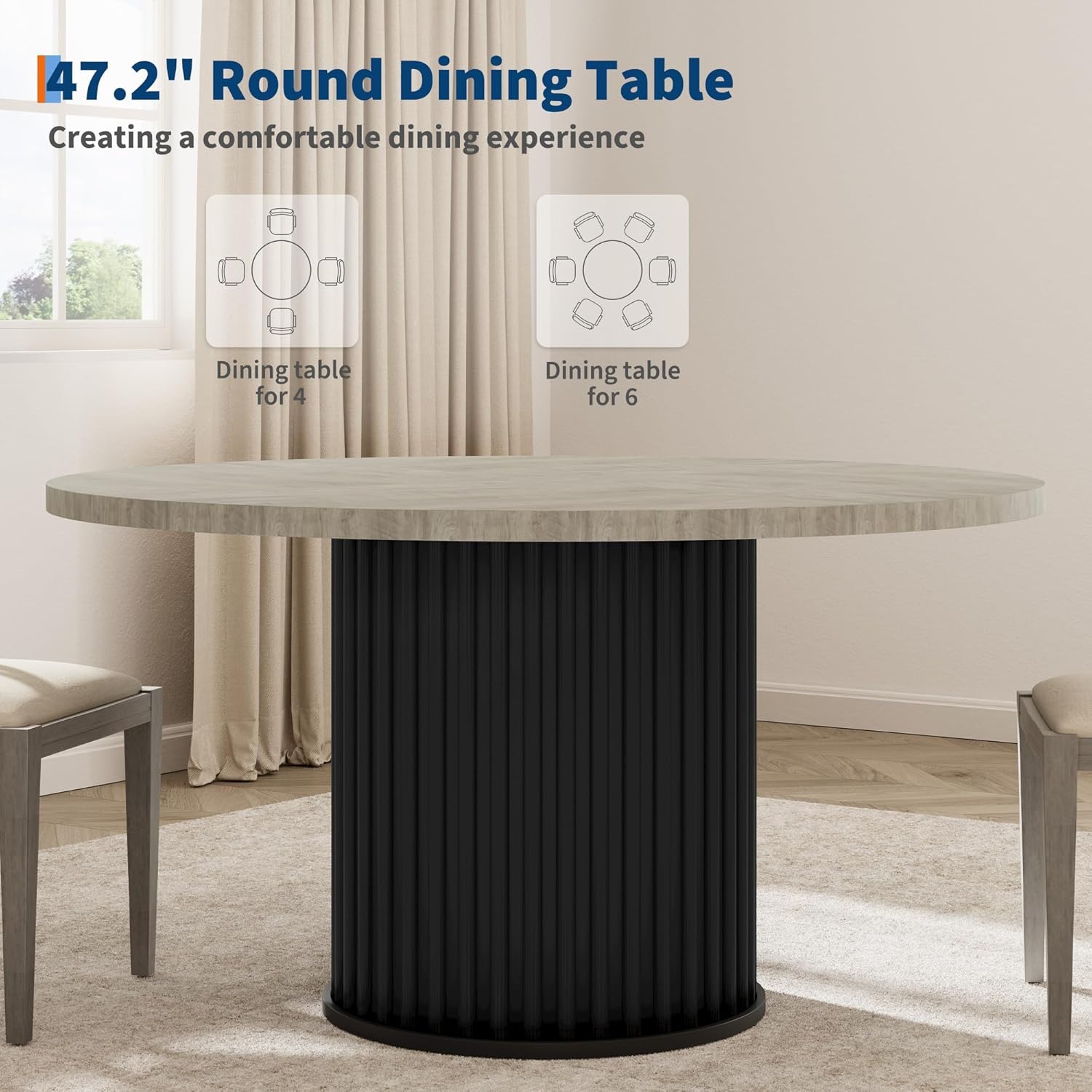 47 Zoll runder Esstisch für 4- – Kitchen Appliances Table Bewertung und Preis